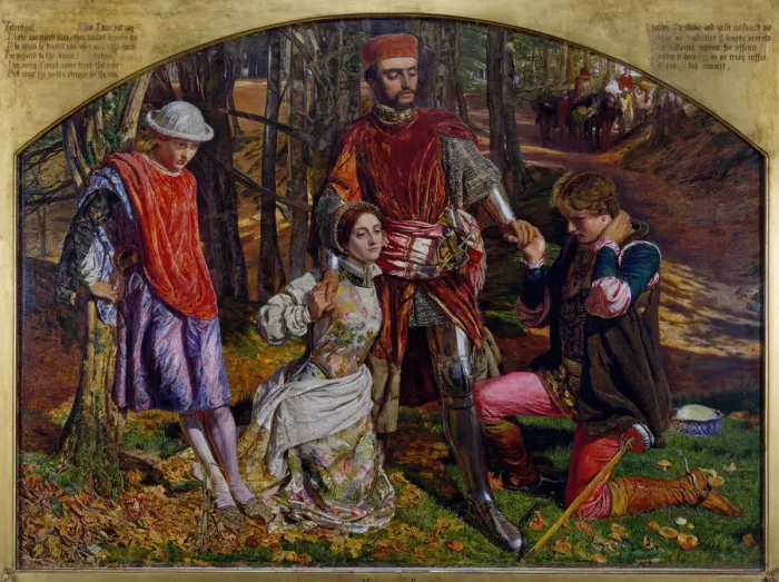 Framed Print : Two Gentlemen of Verona, 1850-1851. Creator: William Holman Hunt Framed Print : Two Gentlemen of Verona, 1850-1851. Creator: William Holman Hunt