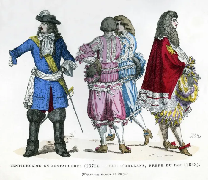 Framed Print : Gentlemens costume and the Duke of Orleans, Brother to King Louis XIV, 1663 (1882-1884) Framed Print : Gentlemens costume and the Duke of Orleans, Brother to King Louis XIV, 1663 (1882-1884)