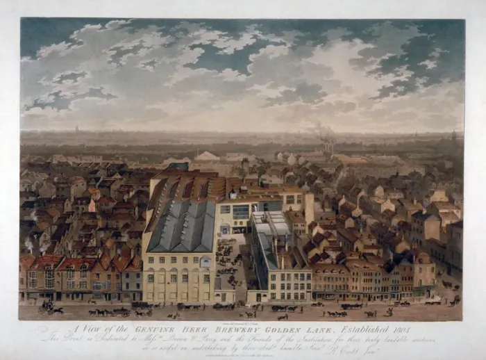 Framed Print : The Genuine Beer Brewery, Golden Lane, London, 1807. Artist: JS Barth Framed Print : The Genuine Beer Brewery, Golden Lane, London, 1807. Artist: JS Barth