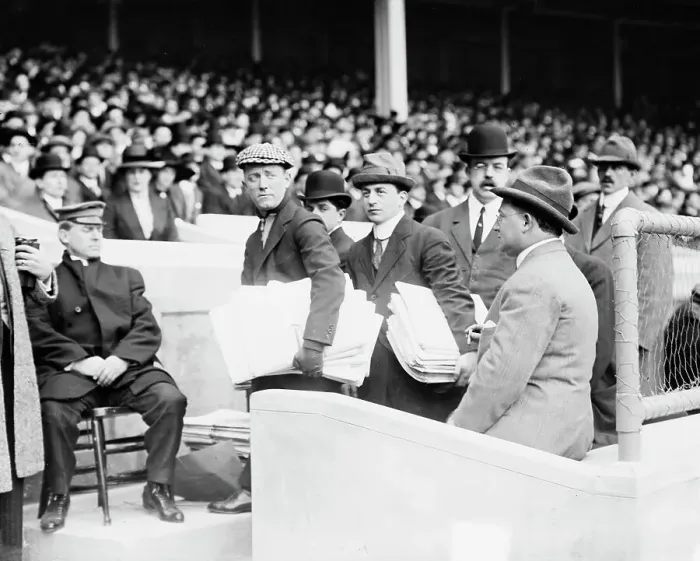 Framed Print : Geo. Cohan at TITANIC Game, 1912. Creator: Bain News Service Framed Print : Geo. Cohan at TITANIC Game, 1912. Creator: Bain News Service