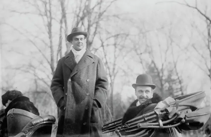 Framed Print : Geo. Jr. & Jay Gould at Helen's wedding, 1913. Creator: Bain News Service Framed Print : Geo. Jr. & Jay Gould at Helen's wedding, 1913. Creator: Bain News Service