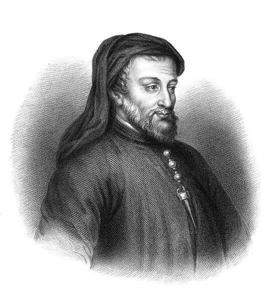 Geoffrey Chaucer, 14th century English author, poet, philosopher, bureaucrat, and diplomat. Artist:s Freeman
