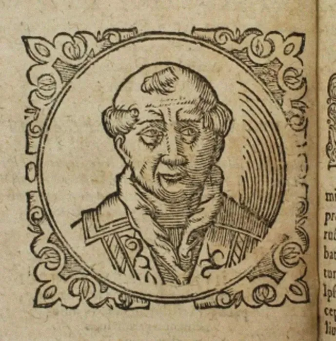 Framed Print : Geoffrey of Monmouth (From: Prophetia Anglicana, Merlini Ambrosii Britanni), 1603. Artist: Anonymous Framed Print : Geoffrey of Monmouth (From: Prophetia Anglicana, Merlini Ambrosii Britanni), 1603. Artist: Anonymous