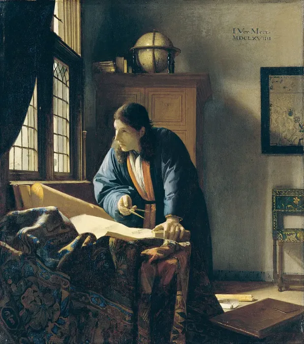 Framed Print : The Geographer. Artist: Vermeer, Jan (Johannes) (1632-1675) Framed Print : The Geographer. Artist: Vermeer, Jan (Johannes) (1632-1675)