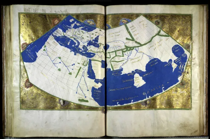 Framed Print : Geographia by Ptolemy, ca 1454. Artist: Anonymous master Framed Print : Geographia by Ptolemy, ca 1454. Artist: Anonymous master