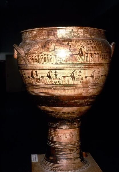 Geometric Terracotta Vase, Funerary Scene, c8th century BC. Artist: Dipylon Master