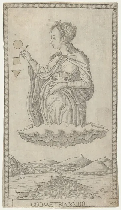 Framed Print : Geometry (Geometria XXIIII), 1460-70. Creator: Master of the E-Series Tarocchi Framed Print : Geometry (Geometria XXIIII), 1460-70. Creator: Master of the E-Series Tarocchi