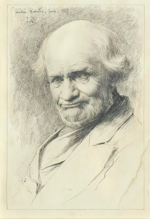 Framed Print : Geordie Webster-Illustration to 'Johnny Gibb of Gushetneuk' by William Alexander, 1877. Creator: George Reid Framed Print : Geordie Webster-Illustration to 'Johnny Gibb of Gushetneuk' by William Alexander, 1877. Creator: George Reid