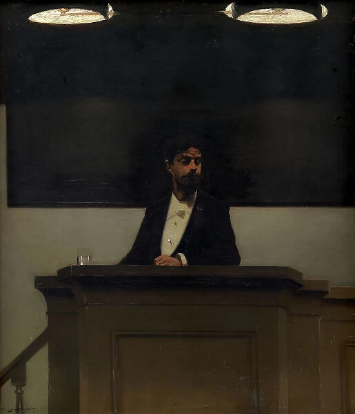 Georg Brandes at the University of Copenhagen, 1889. Creator: Harald Slott-Moller