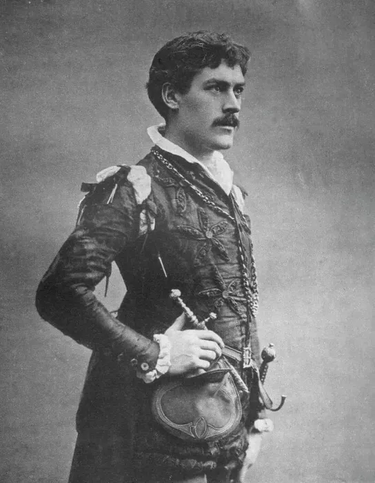 Framed Print : George Alexander, British actor and theatre manager, as Faust, 1887. Artist: Ernest Barraud Framed Print : George Alexander, British actor and theatre manager, as Faust, 1887. Artist: Ernest Barraud