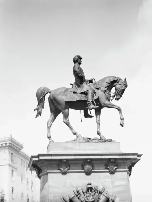 Framed Print : George B. McClellan - Equestrian statues in Washington, D.C. between 1911 and 1942. Creator: Arnold Genthe Framed Print : George B. McClellan - Equestrian statues in Washington, D.C. between 1911 and 1942. Creator: Arnold Genthe