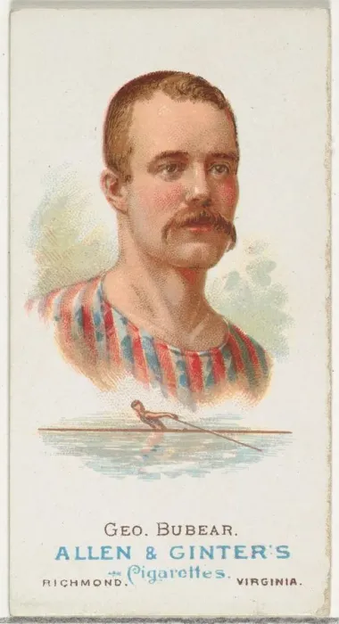 Framed Print : George Bubear, Oarsman, from Worlds Champions, Series 1 (N28) for Allen & Framed Print : George Bubear, Oarsman, from Worlds Champions, Series 1 (N28) for Allen &