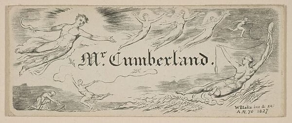 George Cumberland's Message Card, 1827. Creator: William Blake