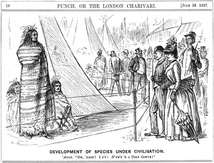 Framed Print : George du Maurier cartoon from Punch illustrating Darwinism, 1887. Artist: George du Maurier Framed Print : George du Maurier cartoon from Punch illustrating Darwinism, 1887. Artist: George du Maurier