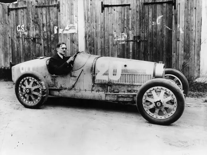 Framed Print : George Eyston in a 1927 Bugatti Type 35B, (1927?) Framed Print : George Eyston in a 1927 Bugatti Type 35B, (1927?)