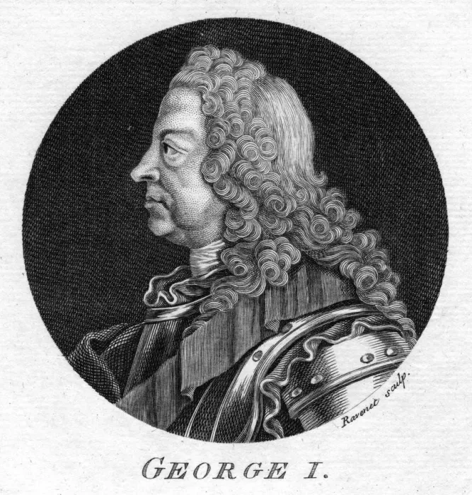 Framed Print : George I of Great Britain. Artist: Ravenet Framed Print : George I of Great Britain. Artist: Ravenet