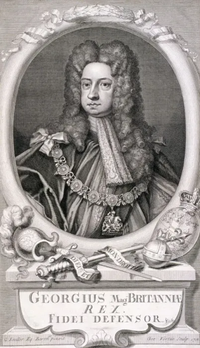 Framed Print : George I, King of Great Britain, 1718. Artist: George Vertue Framed Print : George I, King of Great Britain, 1718. Artist: George Vertue