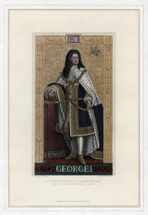 Framed Print : George I, King of Great Britain. Artist: William Home Lizars Framed Print : George I, King of Great Britain. Artist: William Home Lizars