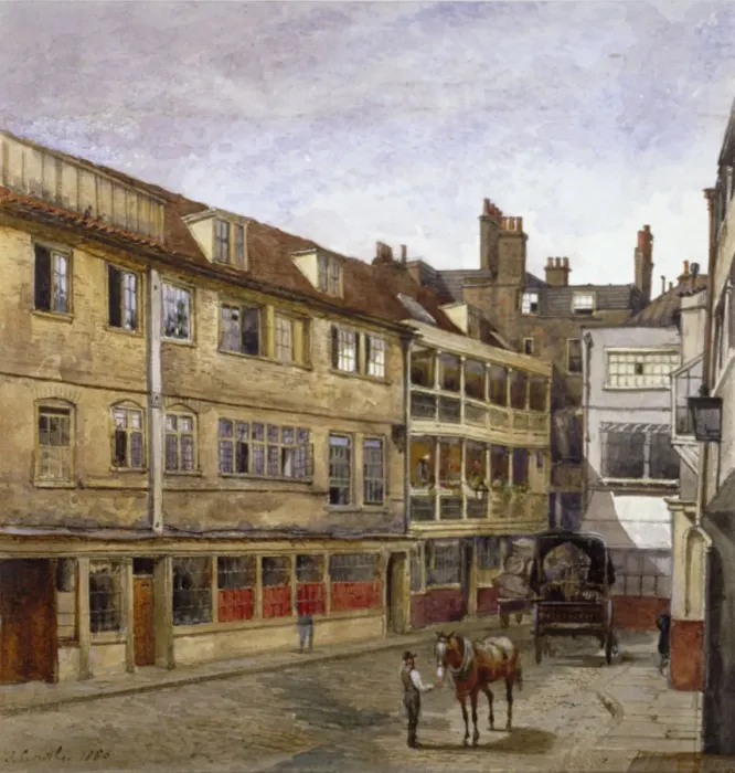 Framed Print : The George Inn, Borough High Street, Southwark, London, 1880. Artist: John Crowther Framed Print : The George Inn, Borough High Street, Southwark, London, 1880. Artist: John Crowther