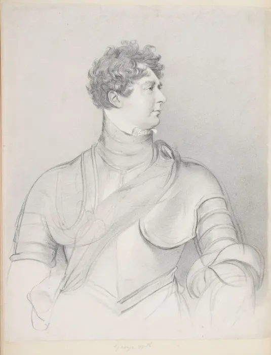 Framed Print : George IV (1762 - 1830), (pencil drawing) Framed Print : George IV (1762 - 1830), (pencil drawing)