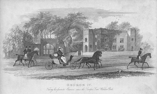 George IV. Taking his favorite Exercise, near the Sandpit Gate, Windsor Park, 1830