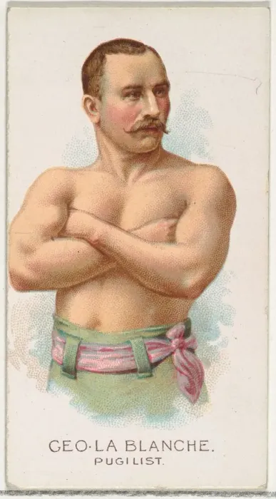 Framed Print : George La Blanche, Pugilist, from Worlds Champions, Series 2 (N29) for Allen & Framed Print : George La Blanche, Pugilist, from Worlds Champions, Series 2 (N29) for Allen &
