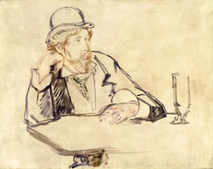 Framed Print : George Moore (1852-1933) at the Cafe, 1878 or 1879. Creators: Edouard Manet, George Moore Framed Print : George Moore (1852-1933) at the Cafe, 1878 or 1879. Creators: Edouard Manet, George Moore