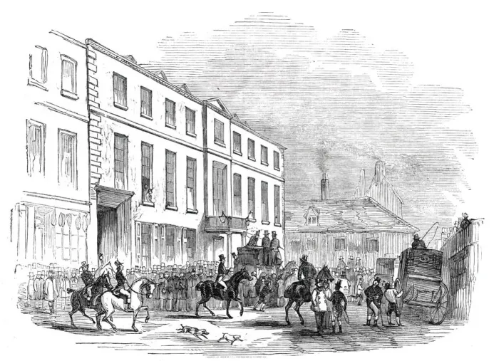 Framed Print : The George, previous to the race, 1844. Creator: Unknown Framed Print : The George, previous to the race, 1844. Creator: Unknown