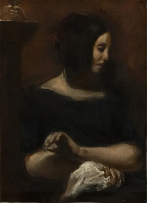 Framed Print : George Sand, 1838. Creator: Delacroix, Eugene (1798-1863) Framed Print : George Sand, 1838. Creator: Delacroix, Eugene (1798-1863)