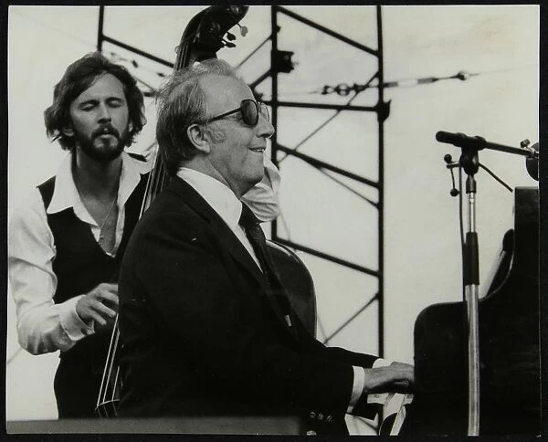 George Shearing and Brian Torff on stage at the Capital Radio Jazz Festival, Alexandra Palace