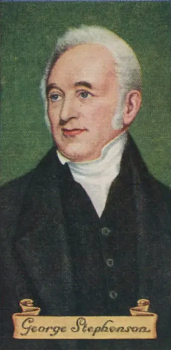 Framed Print : George Stephenson, taken from a series of cigarette cards, 1935 Framed Print : George Stephenson, taken from a series of cigarette cards, 1935