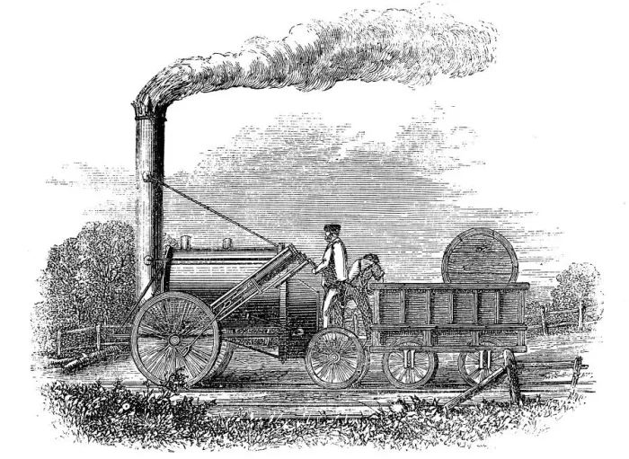 Framed Print : George Stephensons locomotive Rocket, 1829 (1859) Framed Print : George Stephensons locomotive Rocket, 1829 (1859)