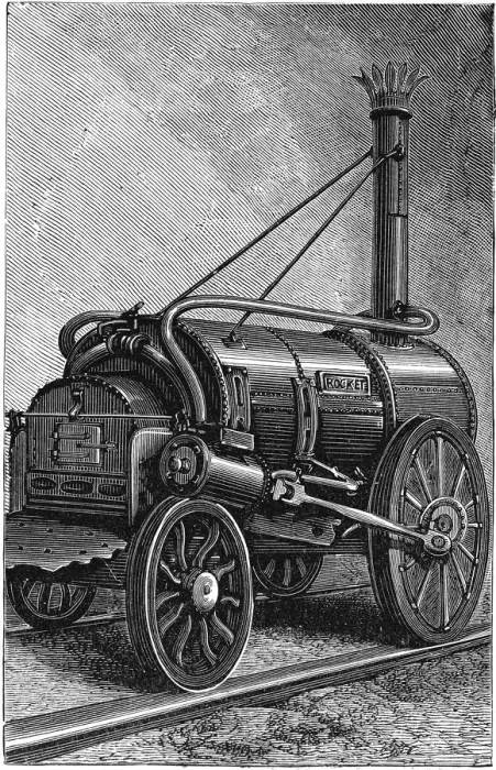 Framed Print : George Stephensons locomotive Rocket, 1829 (1892)