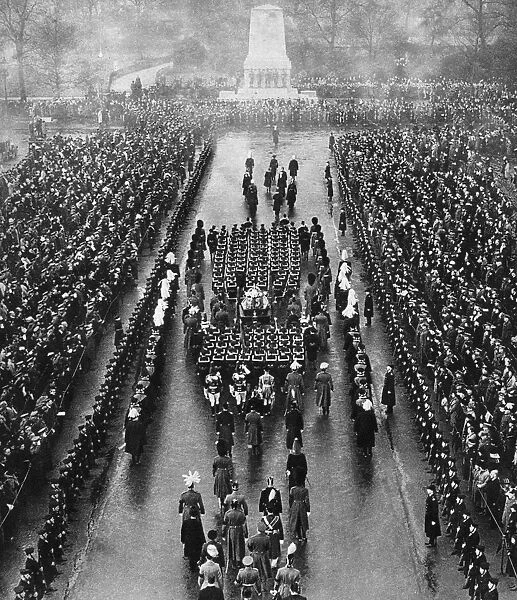 George Vs funeral cortege on the Horse Guards Parade, London, 28 January 1936