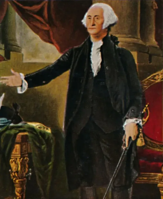 Framed Print : George Washington 1732-1799. - Stich nach dem Gemalde von G. C. Stuart, 1934 Framed Print : George Washington 1732-1799. - Stich nach dem Gemalde von G. C. Stuart, 1934
