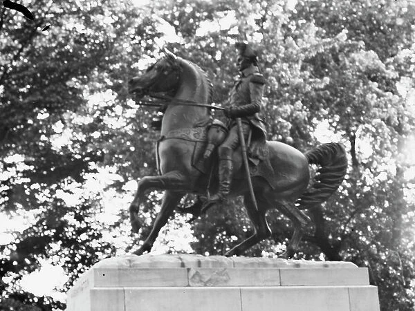 George Washington - Equestrian statues in Washington, D.C. between 1911 and 1942. Creator: Arnold Genthe