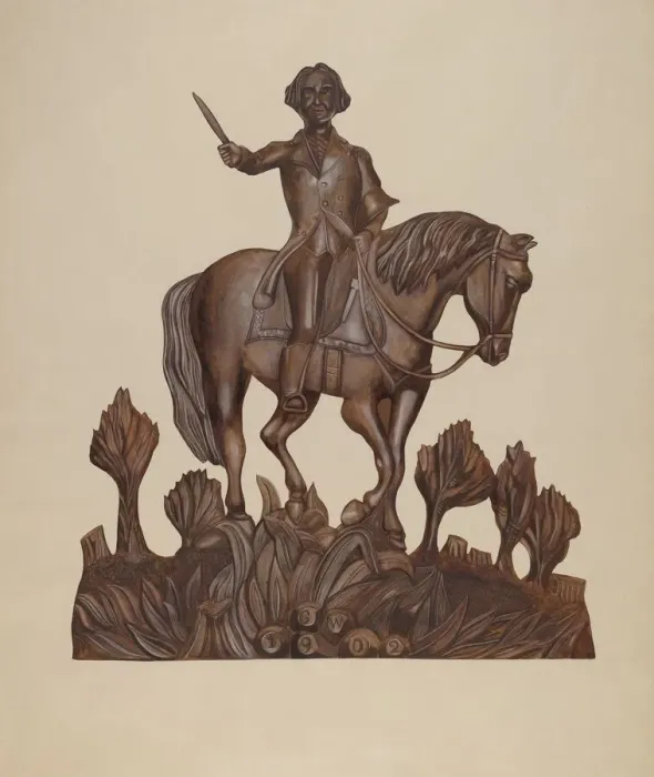 Framed Print : George Washington on Horseback, c. 1938. Creator: Wilbur M Rice Framed Print : George Washington on Horseback, c. 1938. Creator: Wilbur M Rice