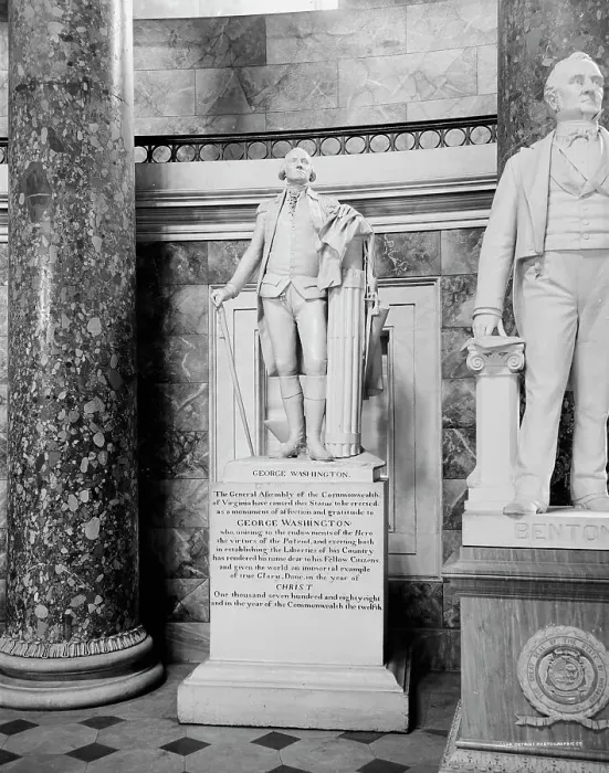 Framed Print : George Washington Statue, Statuary Hall, the Capitol, Washington, D.C. between 1900 and 1906. Creator: Unknown Framed Print : George Washington Statue, Statuary Hall, the Capitol, Washington, D.C. between 1900 and 1906. Creator: Unknown