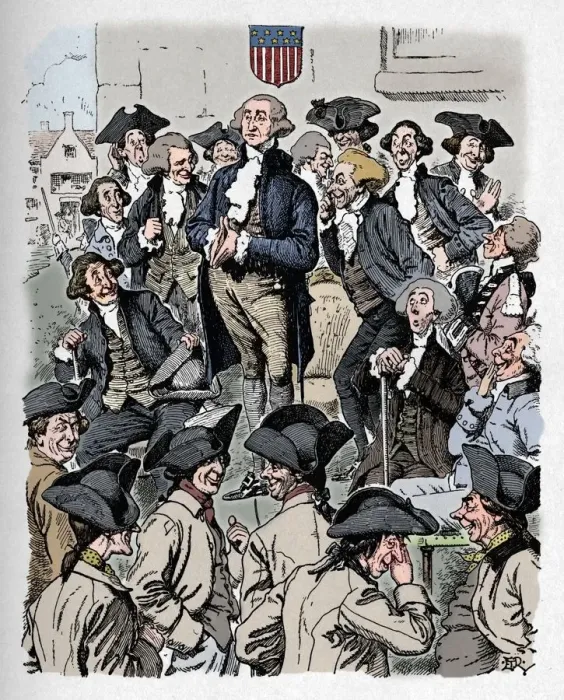 Framed Print : George Washington trying to tell a lie, c1900. Artist: Edward Tennyson Reed Framed Print : George Washington trying to tell a lie, c1900. Artist: Edward Tennyson Reed