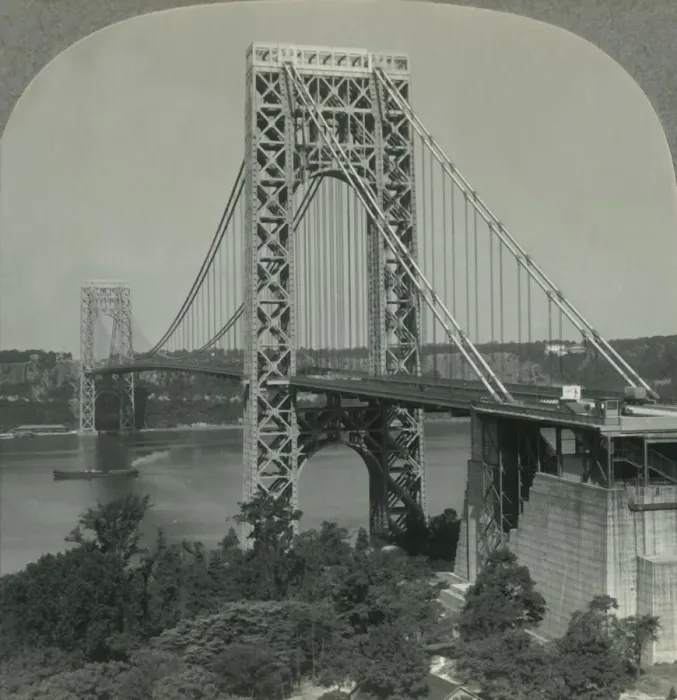 Framed Print : The George Washington, One of the Worlds Greatest Bridges, Looking from New York Framed Print : The George Washington, One of the Worlds Greatest Bridges, Looking from New York