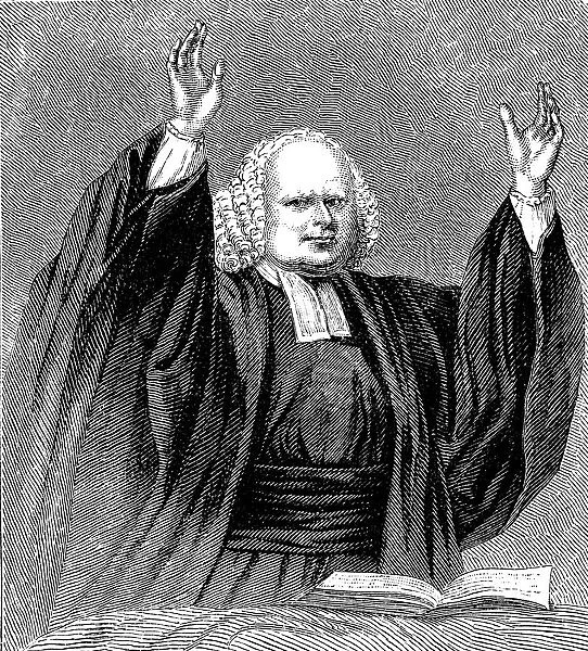 George Whitefield preaching, c1760 (c1850)