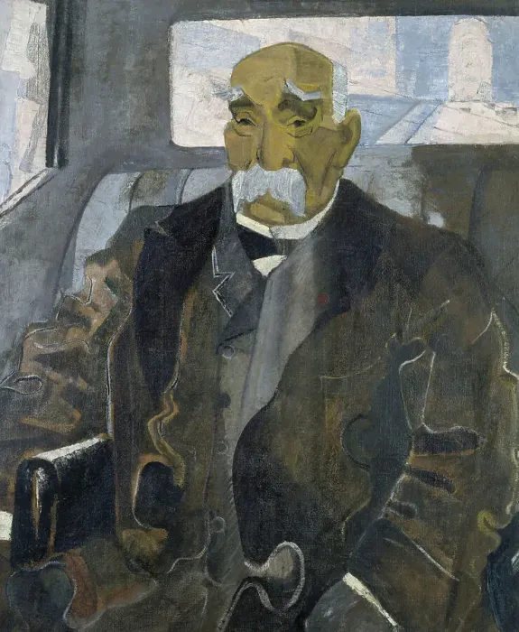 Framed Print : Georges Clemenceau (1841-1929), seated in a car going down the Champs-Élysées, c1920. Creator: Unknown Framed Print : Georges Clemenceau (1841-1929), seated in a car going down the Champs-Élysées, c1920. Creator: Unknown