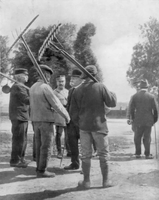 Framed Print : Georges Clemenceau talking with farmers near the front, Chemin des Dames, France, 1918 Framed Print : Georges Clemenceau talking with farmers near the front, Chemin des Dames, France, 1918