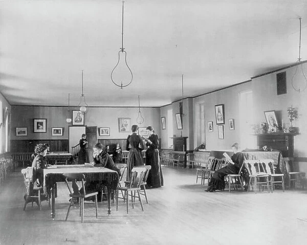 Georgetown Convent, Washington, D.C. - students in study hall, not after 1892. Creator: Frances Benjamin Johnston