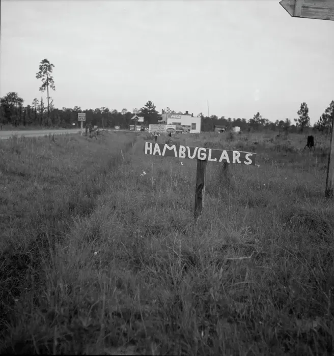 Framed Print : Georgia road sign, 1937. Creator: Dorothea Lange Framed Print : Georgia road sign, 1937. Creator: Dorothea Lange