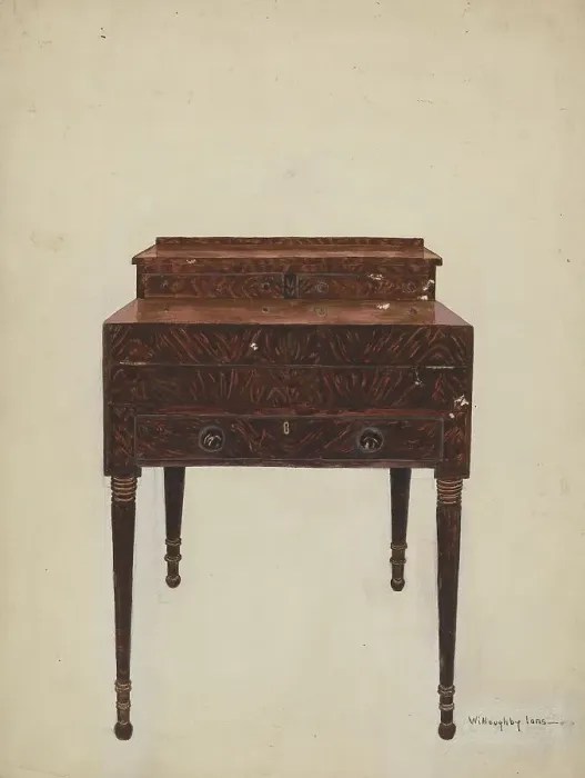 Framed Print : Georgian Desk, 1935 / 1942. Creator: Willoughby Ions Framed Print : Georgian Desk, 1935 / 1942. Creator: Willoughby Ions
