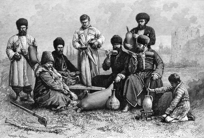 Framed Print : Georgian men, 1895. Artist: Armand Kohl Framed Print : Georgian men, 1895. Artist: Armand Kohl
