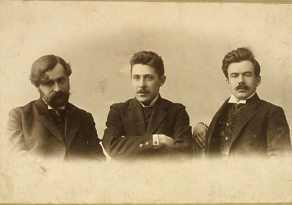 Georgy Chulkov, Vasili Milioti and Genrich Tasteven, Russian writers, 1900s