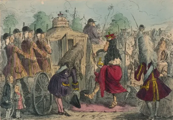 Framed Print : Georgy Porgy the First going out for a ride in his State Coachy Poachy, 1850. Artist: John Leech Framed Print : Georgy Porgy the First going out for a ride in his State Coachy Poachy, 1850. Artist: John Leech