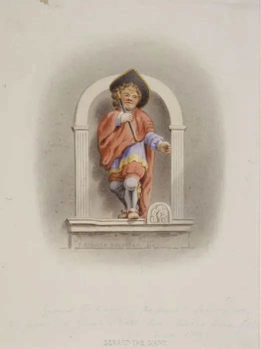 Framed Print : Gerard the Giant, Gerards Hall, Basing Lane, London, 1852 Framed Print : Gerard the Giant, Gerards Hall, Basing Lane, London, 1852